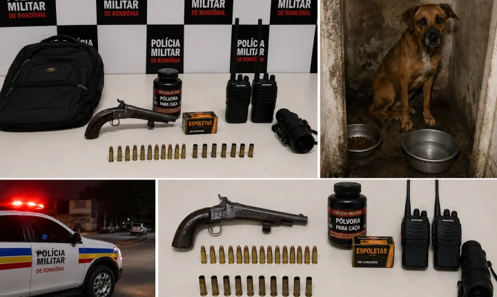 Vilhena – PM apreende arma artesanal, munições e constata maus-tratos a animal